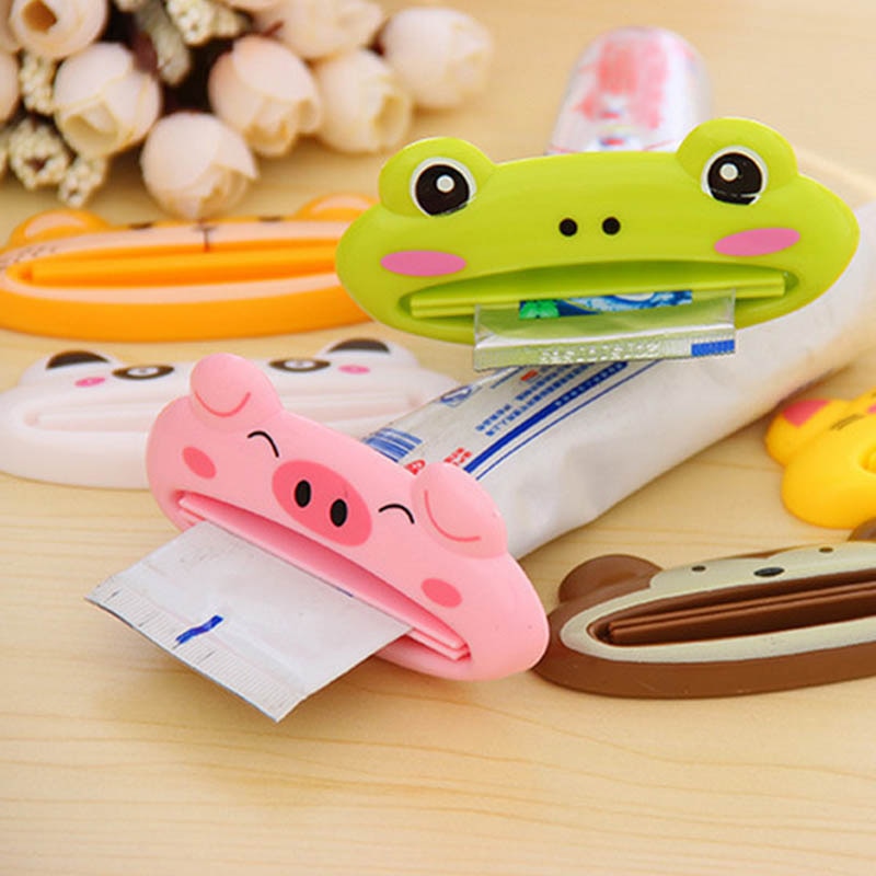 Cartoon Dier Tandpasta Knijpen Klem Tandpasta Dispenser Squeeze Paste 2 Stuks Tandpasta Extruder Badkamer Accessoires