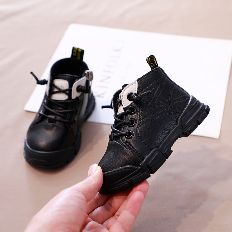Mädchen Martin Stiefel Herbst und Winter Neue Baby jungen Freizeit Anti Slip Schuhe kinder Bequeme kleinkind Schuhe 0-1-3 jahre Alt: Black / 16(12.5CM)