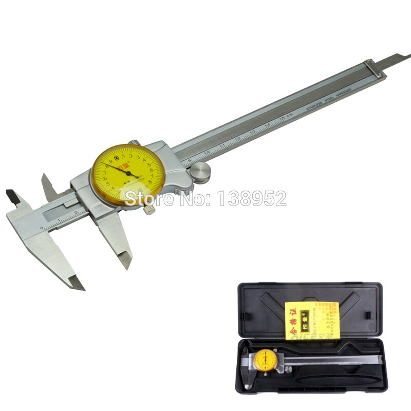 Premium Dial Caliper 0-6" 0.02MM Precision Double Shock Proof Solid Hardened Stainless Steel dial vernier caliper 0-150mm