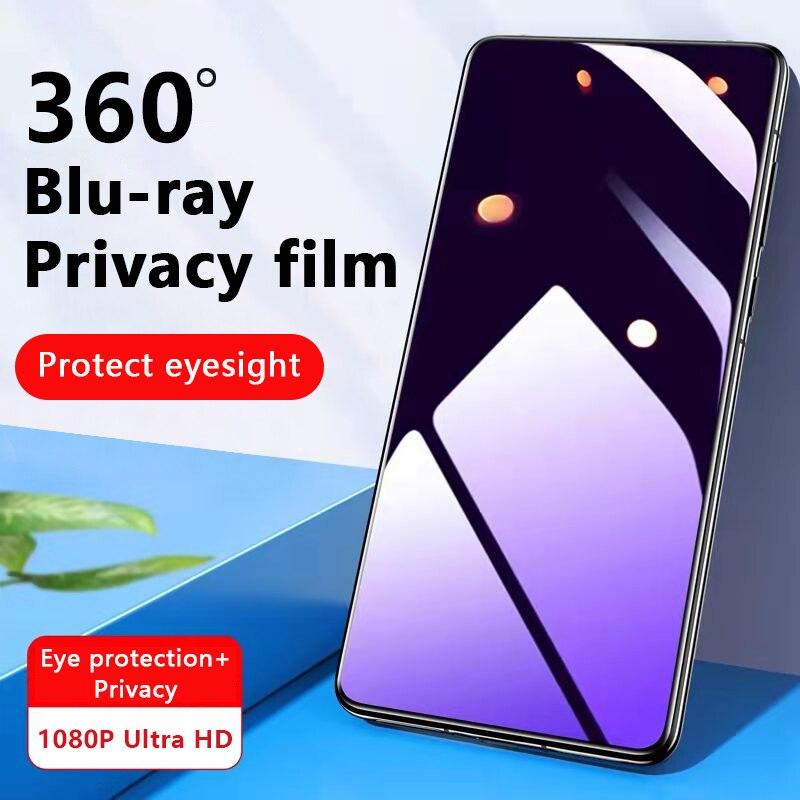 Blaulichtfilter-schutzfolie aus gehärtetem glas mit vollständiger abdeckung und blickschutz für oneplus 10 pro 5g: Default Title