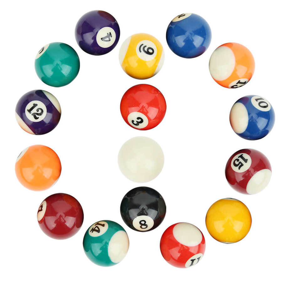 16PCS 38MM Resin Pool Ball Toy Eco-Friendly Mini Pool Ball Set Resin Pool Balls Set