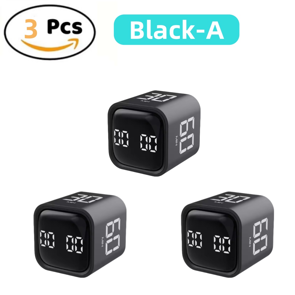 Pomodoro Timer Silent Flip Timer - Digital Visual Study Timer Clock,for Study&kitchen&Shower Cute Time Manager,5/10/25/50min: Navy Blue