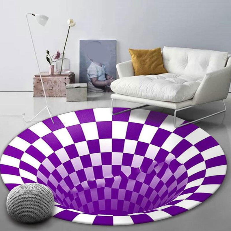 Accueil chambre tapis de sol 3D stéréo Vision tapis anti-dérapant rond tapis de sol pour salon ménage Decoratiion approvisionnement