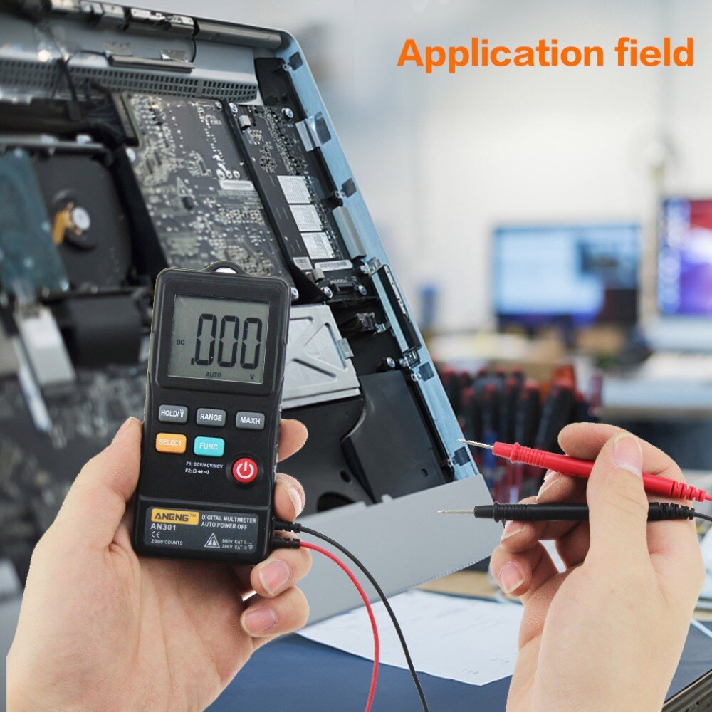 ANENG AN301 Mini Digital Multimeter 1999 Counts Portable AC DC Voltmeter Resistance Ammeter Meter Tester with LED Light