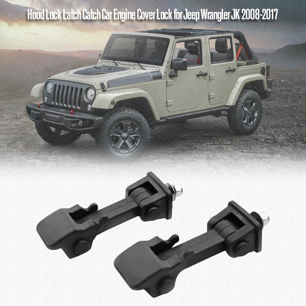 Biltilbehør hættelås lås bil motordæksel lås til jeep wrangler jk til til jeep wrangler  tj 1997-2007