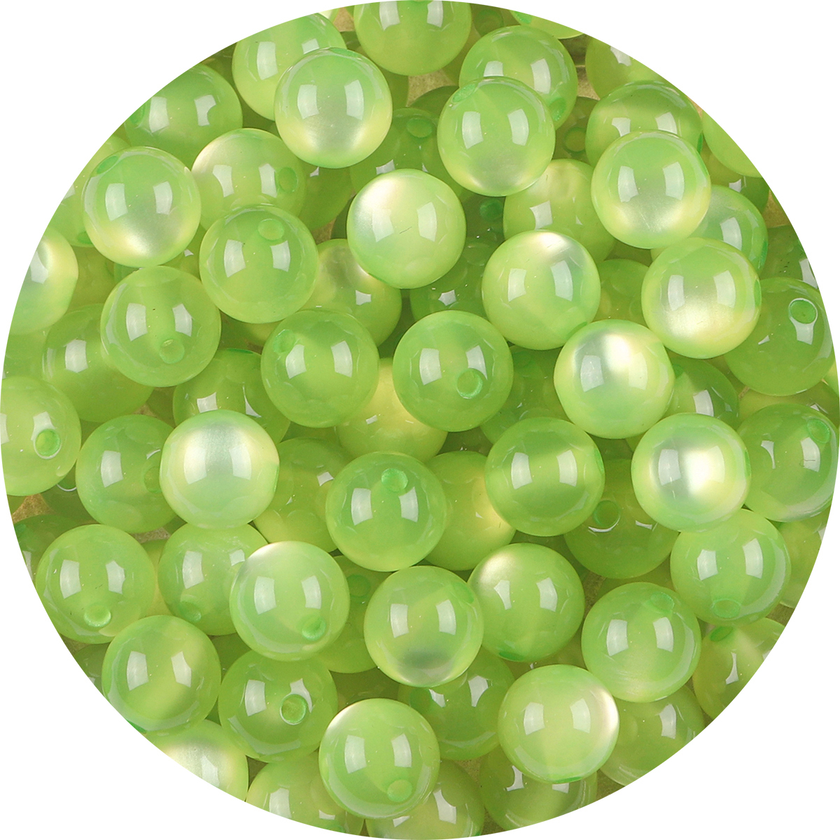 Paquete de 100 Uds. De cuentas redondas de ojo de gato de imitación de resina, cuentas sueltas con agujero recto colorido, accesorios para pendientes de cuentas Diy hechos a mano: Dorado