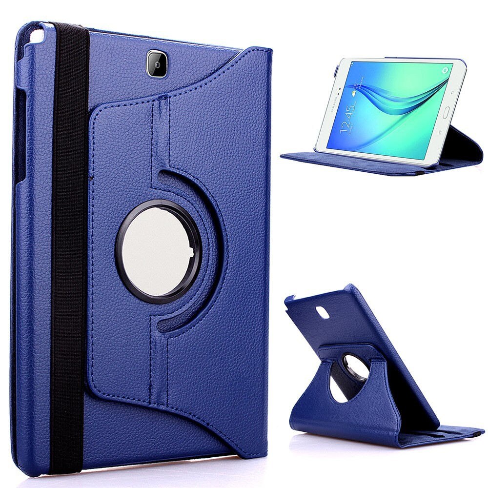 Para Samsung Galaxy Tab S2 9,7 pulgadas T810 T813 T815 T819 SM-T810 SM-T815 Tablet funda 360 soporte giratorio soporte plegable Funda de cuero: For 360 Deep Blue