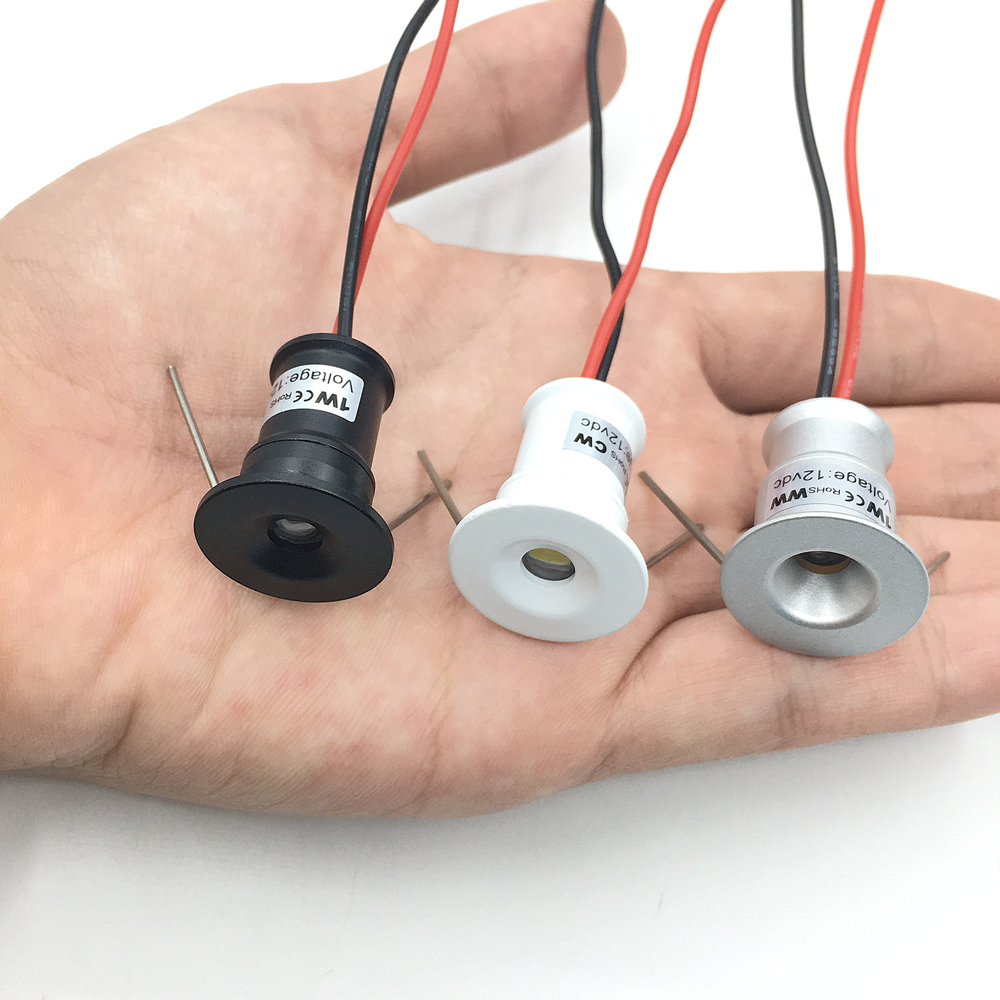 Mini luces LED empotrables de techo de 12V, foco regulable de 1W, escaparate blanco y negro, dormitorio, , KTV, DJ, focos para escaleras DIY