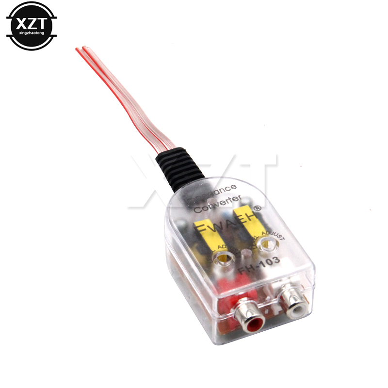 12V Car Audio High to Low RCA Line Subwoofer Audio Impedance Converter low audio filter audio output
