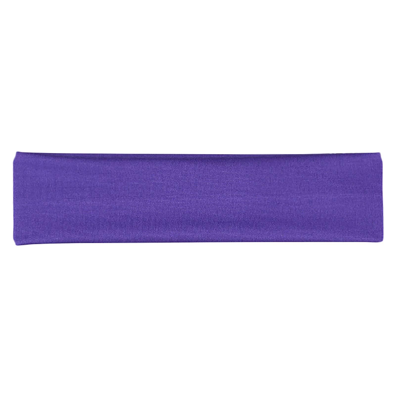 Mężczyźni kobiety pałąk szeroki elastyczny jednolity kolor joga sport pasmo włosów akcesoria do włosów: Dark Purple