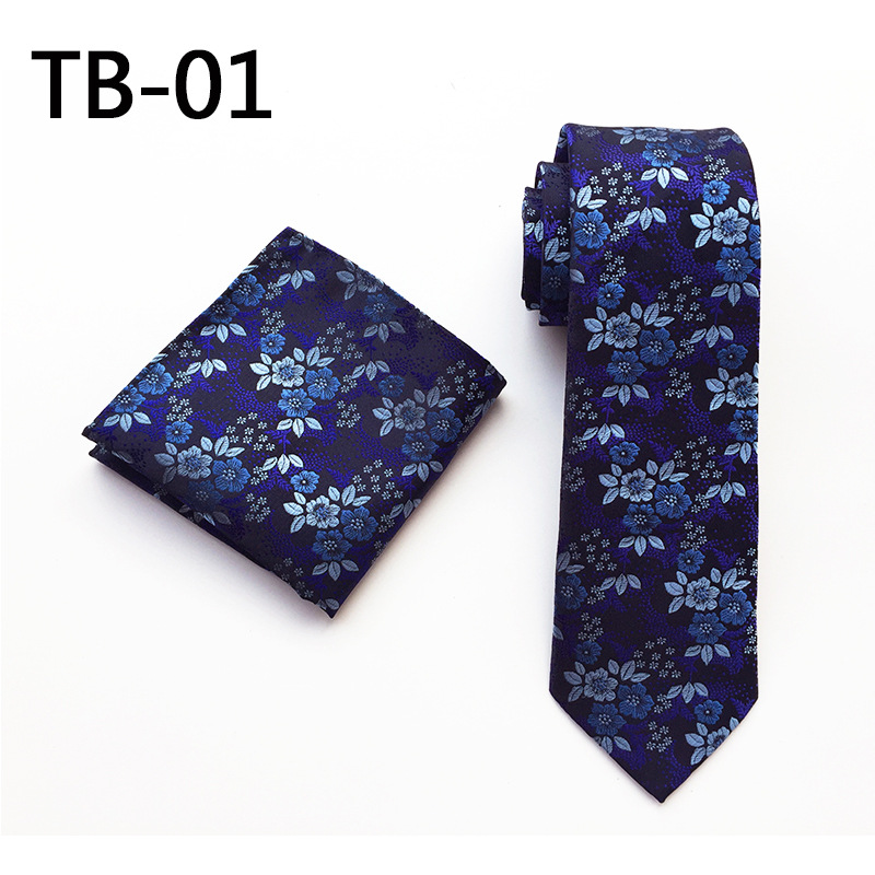Floral Mens Tie Set Silver White Purple Red Pink Blue Orange Jacquard Silk Tie Pocket Square 8cm Classic Ties for Men Corbatas: TB01