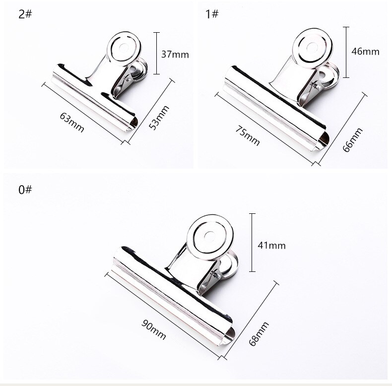 1p Powerful Metal Clip Stationery Office Supplies Household Folder Fixing Small Book Clip Extra Large Sketch Board Drawing Clip