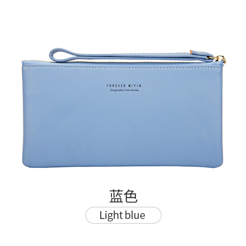 Simple Touch Screen Wallet Wrist Portable Mobile Phone Bag Multifunctional Vertical Mobile Phone Wallet: Light Blue