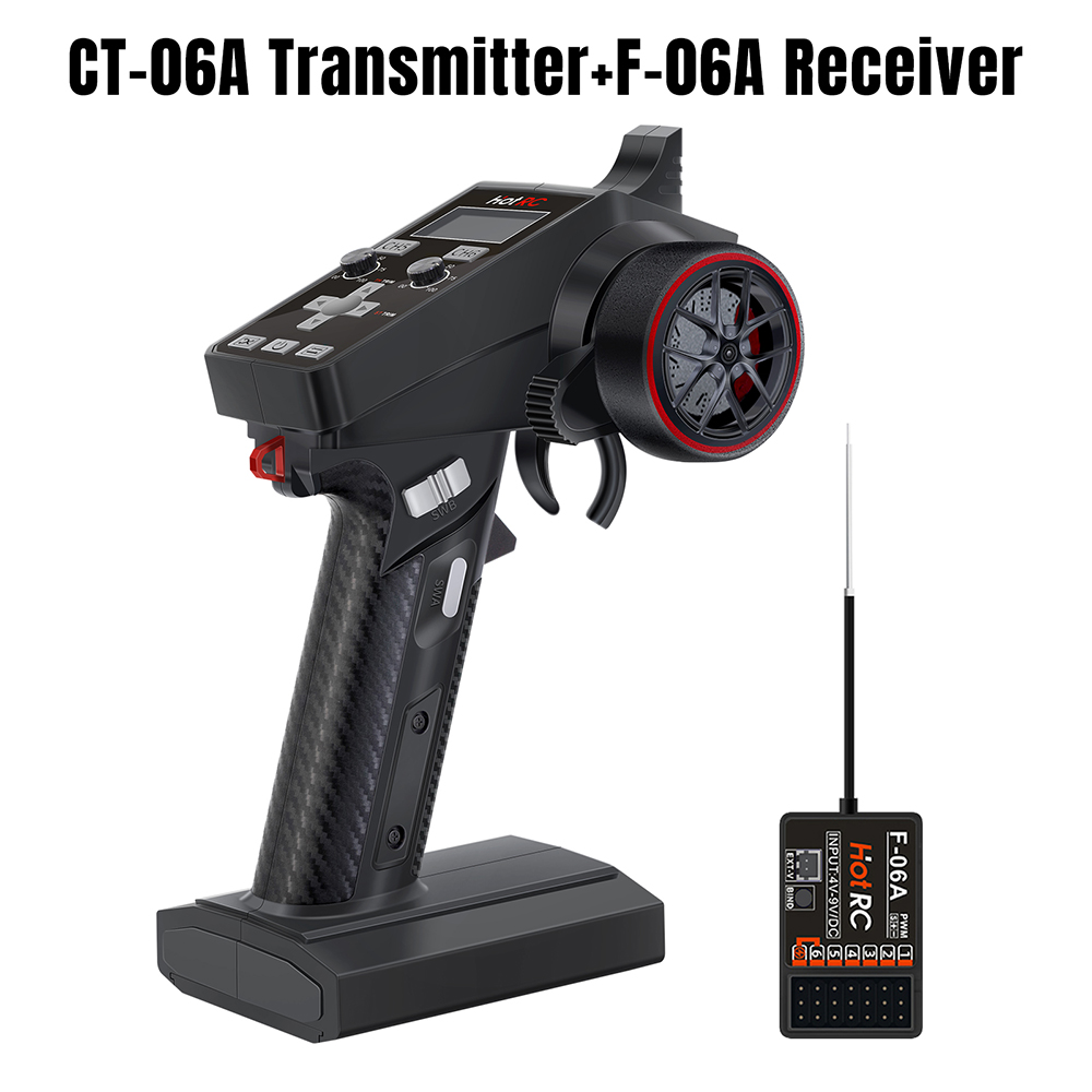 HotRC Transmitter CT-6A CT-8A DS600 6CH 8CH 2.4GHz Radio System Remote Controller with F-06A F-08A PWM GFSK Receiver: WHITE