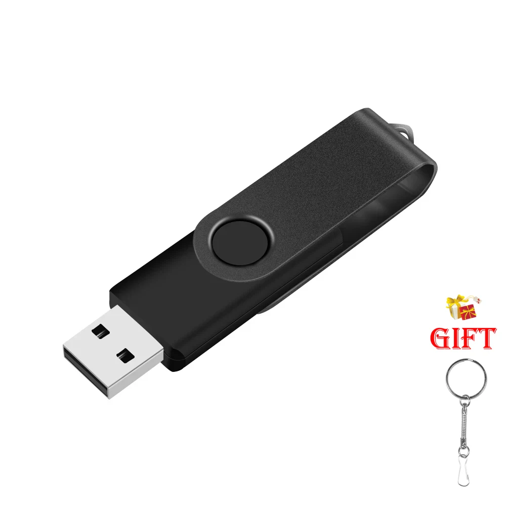 Unidad Flash USB 2,0 de 128GB, unidad de bolígrafo de 64GB, memoria colgante de 16GB, disco de 32GB en llave, memoria USB de 4GB, memoria Flash, de capacidad Real: Negro / 32 GB