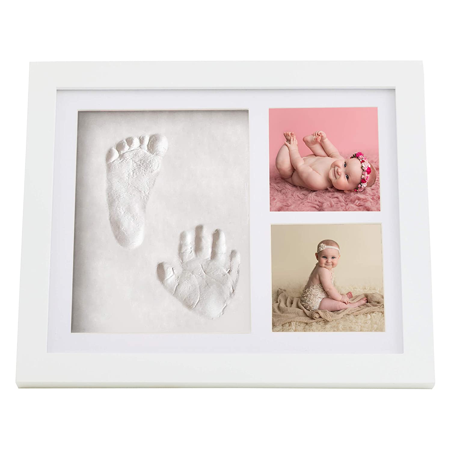 Baby håndaftryk fodaftryk foto billedramme sæt baby lerforme nyfødte børn gør det selv souvenir