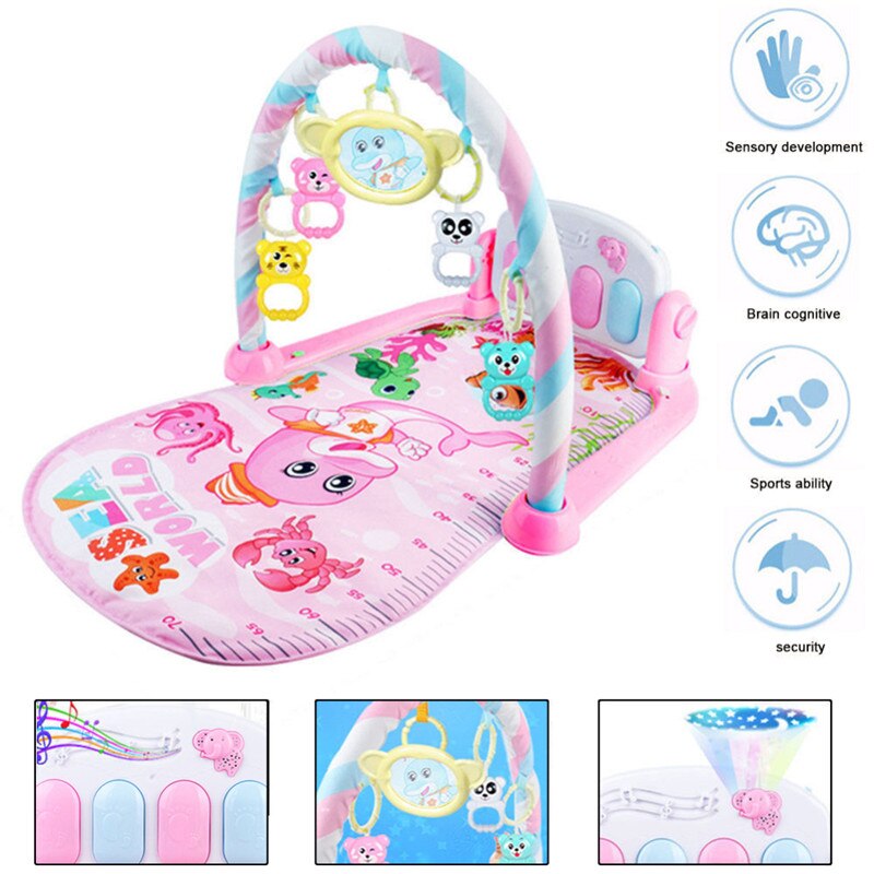 Baby Speelkleed Baby Gym Speelgoed Gaming Tapijt 0-12 Maanden Zachte Verlichting Rammelaars Muziek Mat Baby Kruipen activiteit Mat Speelgoed