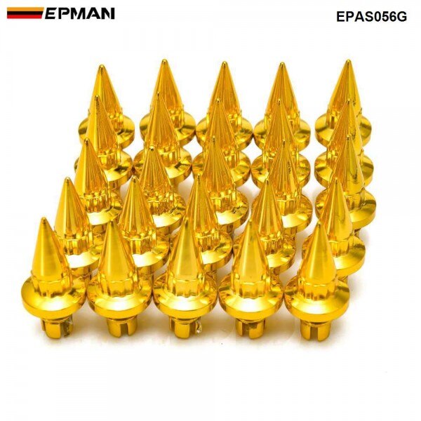 EPMAN -25 teile/los Kunststoff Felge Lippe Ersatz Spitze Rad Nieten/Muttern Für Rad Kappe Lippe EPAS056G-AF EPAS066G-AF: Gold Spitze