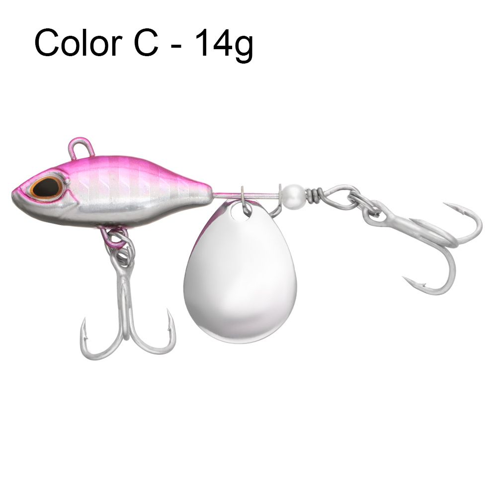 1PC 44mm/13.6g Metal Mini VIB łyżka Spin cekiny przynęta Tackle Pin twarda przynęta Crankbait wibracje Spinner tonący przynęty: Color C -14g