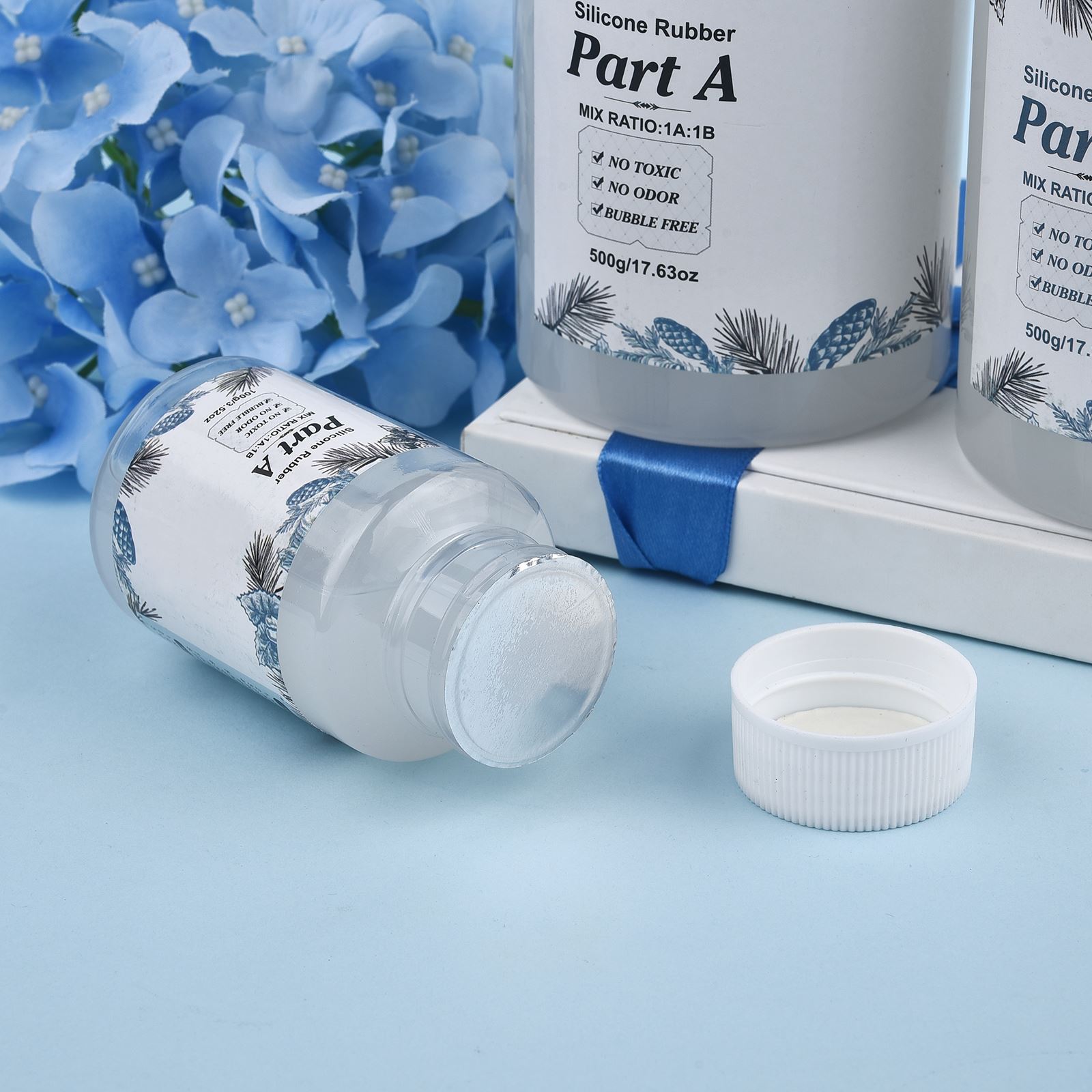 Kit de fabricación de moldes de silicona AB 1:1 para bricolaje, molde de curado rápido con pegamento, copia de goma líquida, patrón de objeto, 200/500g/1000g