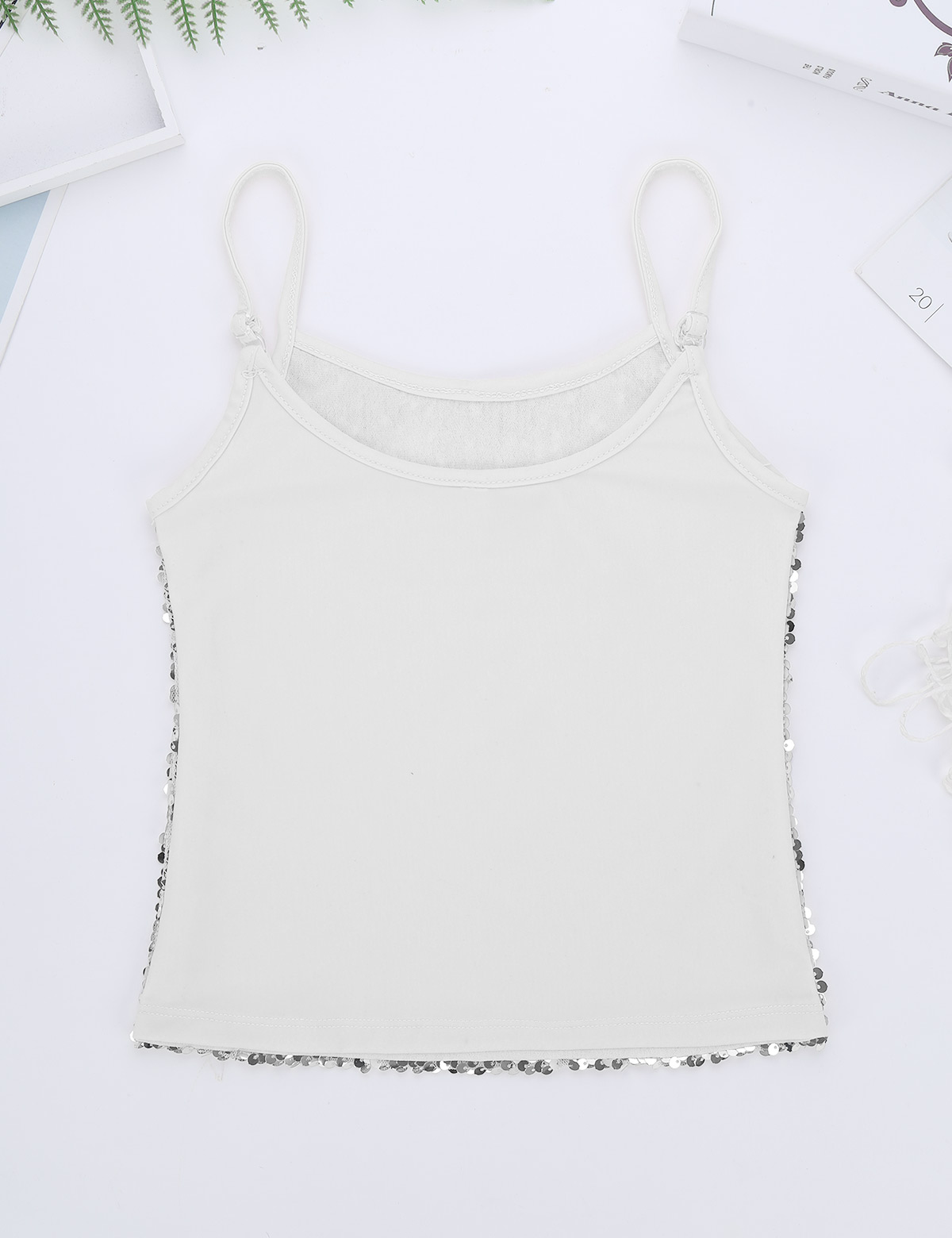 Camiseta sin mangas de baile de Ballet para niñas, Tops de baile de Jazz con lentejuelas brillantes, ropa de calle de baile de Hip Hop, disfraz de actuación para de Carnaval