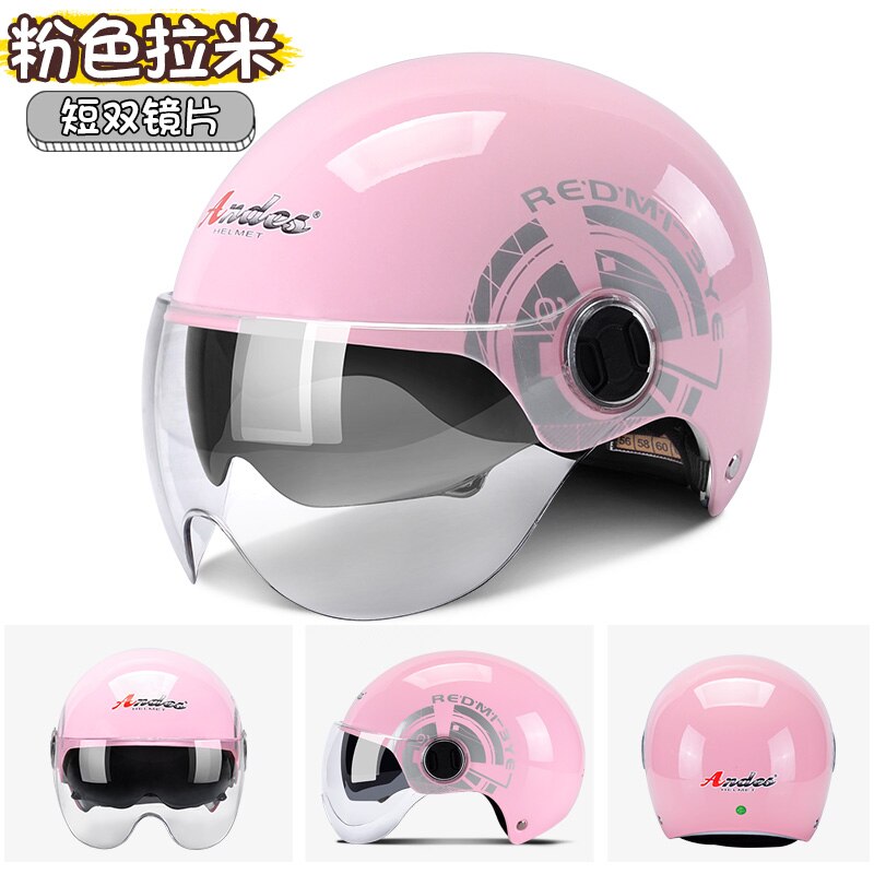 ANDES Helmet Electric Motorcycle Summer Seasons Gray Men Lady Half Helm Locomotive Cute Summer Full Helmet Light: 7