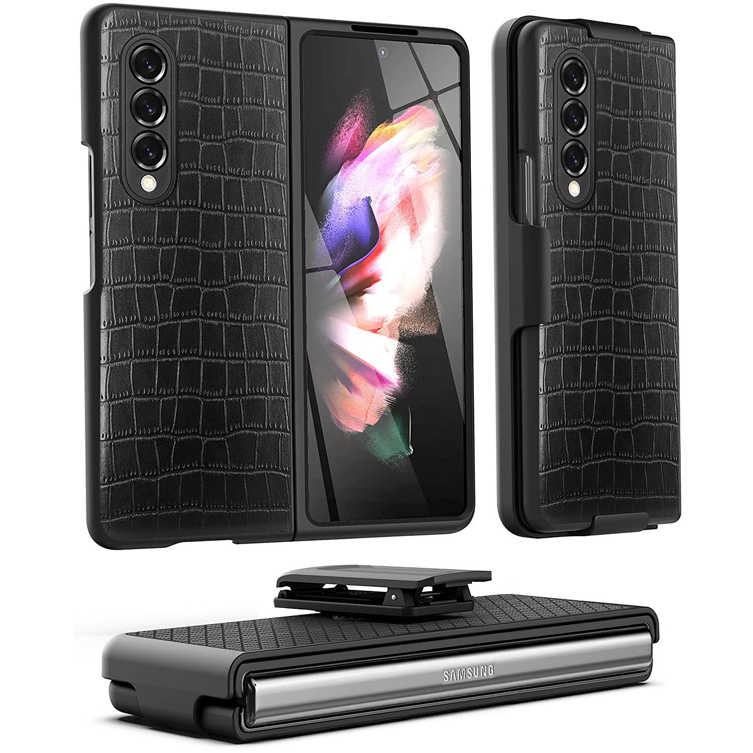 Custodia DuraClip per Samsung Galaxy Z Fold 3 custodie con Clip da cintura Cover anteriore/posteriore sottile con fondina per Galaxy Z Fold 3 Funda: I