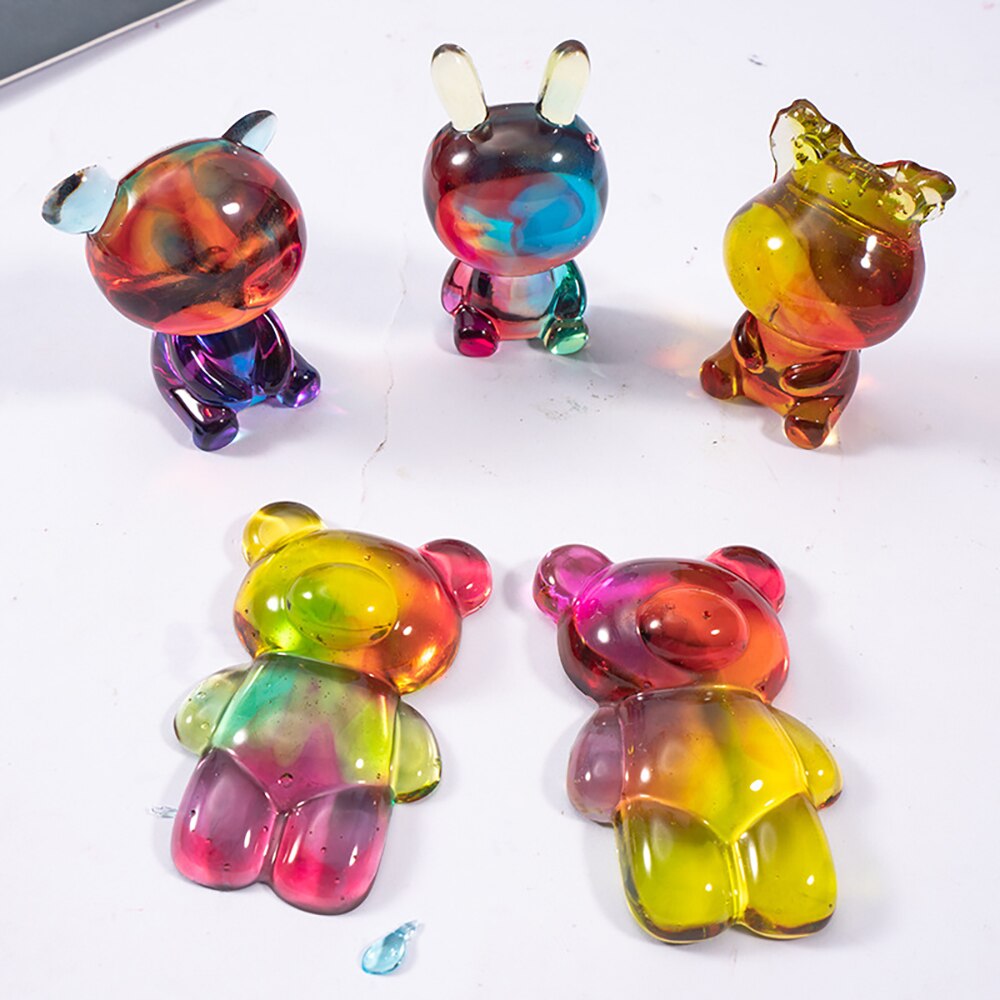 3D Tier Bär Harz Form Cartoons Puppe Silikon Form für DIY Handwerk Schlüssel Kette Anhänger Jeweley Machen Machen Werkzeug Zubehör