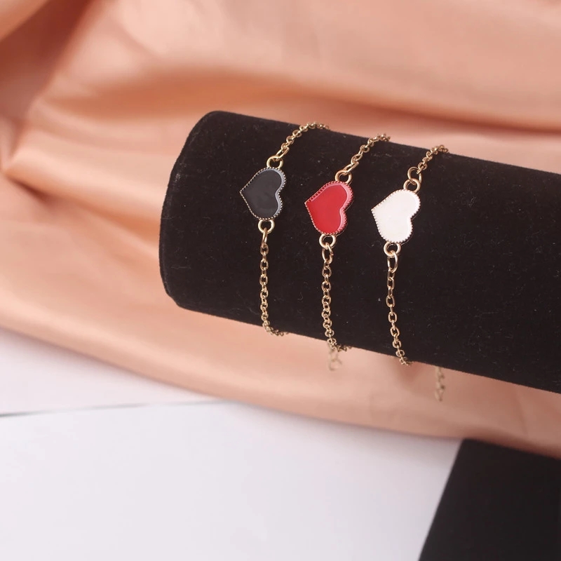 Koreaanse Hartvorm Charms Armbanden voor Vrouwen Mode Emaille Olie Liefde Perzik Armband en Armbanden Sieraden Feest Bruiloft