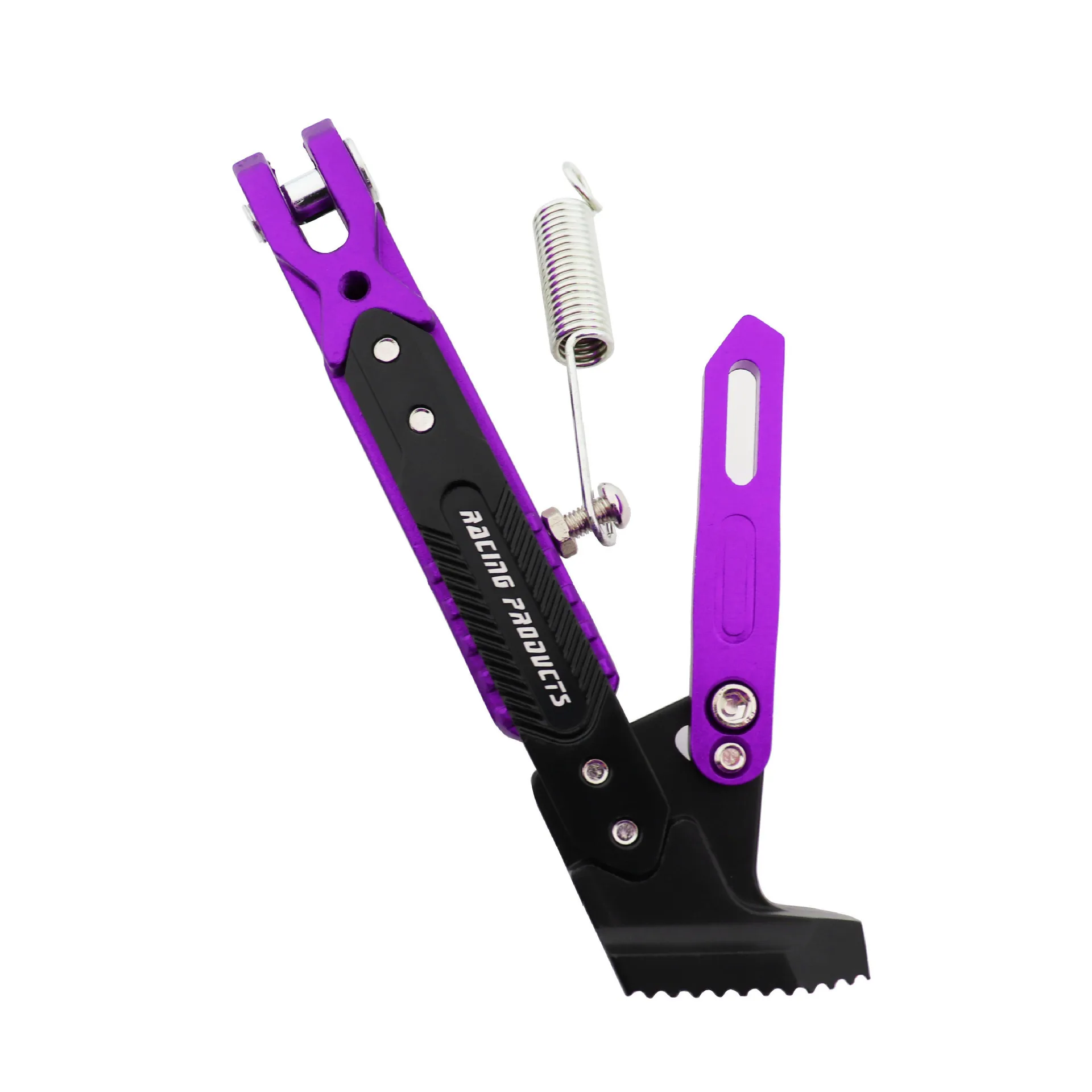 Universele Motorfiets Standaard Zijsteun Kick Beugel Voet Stand Verstelbare Zijstatief Legering Motor Parking Kickstand: Donkergrijs