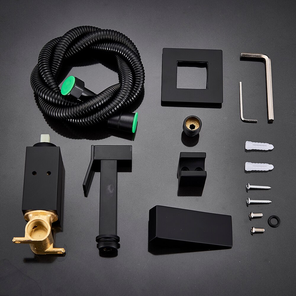 Shinesia Brass Shower Tap Bidet Faucet Washer Mixer Muslim Shower Ducha Higienica Cold&amp Water Mixer Crane Square Shower Spray