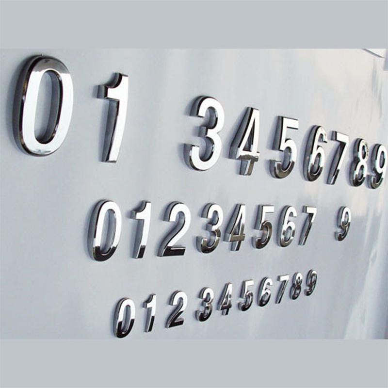 0-9 stereo digitale nummer klistremerker metall digital plating hotell dør klistremerke plate skilt sølv stereo digital bil klistremerker