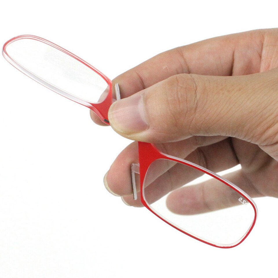 Mini Nose Clip Portable SOS Reading Glasses With Case Phone Stands Thin Optics Stylish Presbyopic Glasses +1.00+1.50 +2.00 +2.50