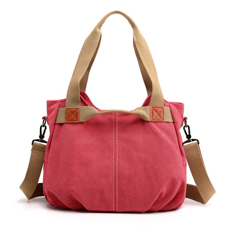13 kleuren Mode Vrouwen Canvas Handtassen Messenger Tassen Vrouwelijke schoudertassen Dames Crossbody Tote Bag Bolsas: Watermelon Red