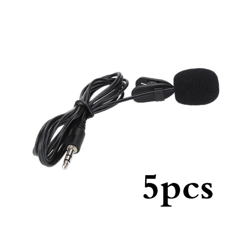 Universal Portable 3.5mm Mini Mic Computer Microphone Hands Free Clip on Microphone Mini Audio Mic For PC Laptop Lound Speaker: 5pcs