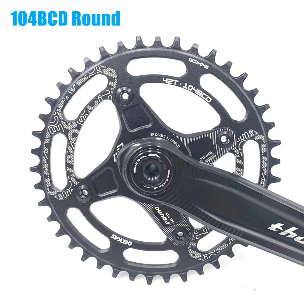 DECKAS 104BCD Bike Chainring 40T 42T 44T 46T 48T 50T 52T Tooth Narrow Wide Chainring Road Bike Mountain Bike Chainwheel 104 BCD