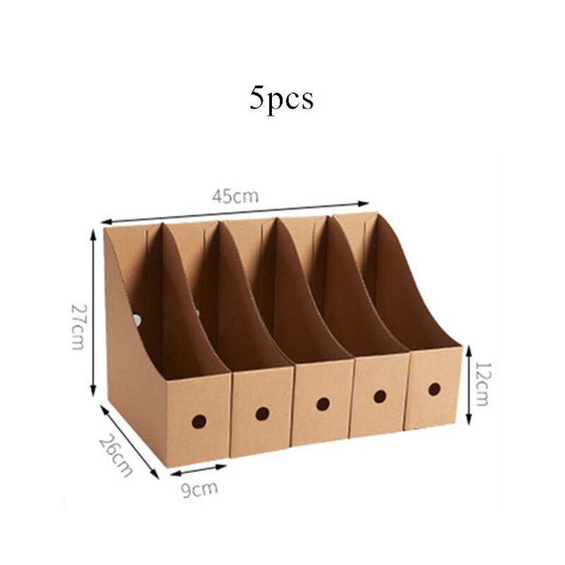 Kraft Paper File Holder Stationery Organizer Box Book Stand DIY Foldable Magazine Rack Simple Paperwork Document Storage Box 1pc