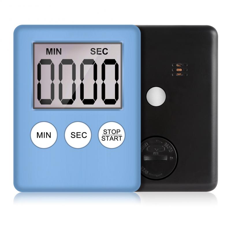 1 Stck Magnet Uhr Schlaf Stoppuhr Uhr Timer Mini LCD Digital Anzeige Küche Timer Platz Küche Countdown-Alarm Heimat Cocina: hell Blau