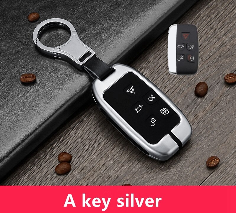 Auton silikonimetalli avaimenperäkotelon pidike land rover range rover discovery 5 sport evoque freelander 2 velar avainsuojalle: Avaimen hopea