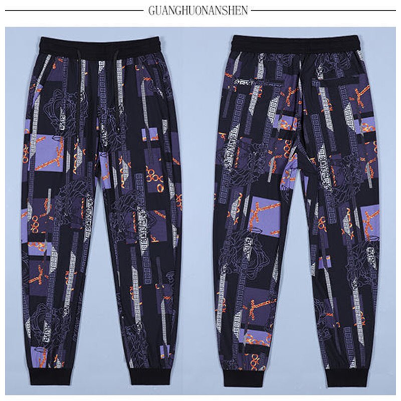 Pantalones deportivos de vaca de alta gama para hombre, novedad de verano, con estampado de pies elásticos, novedad de verano