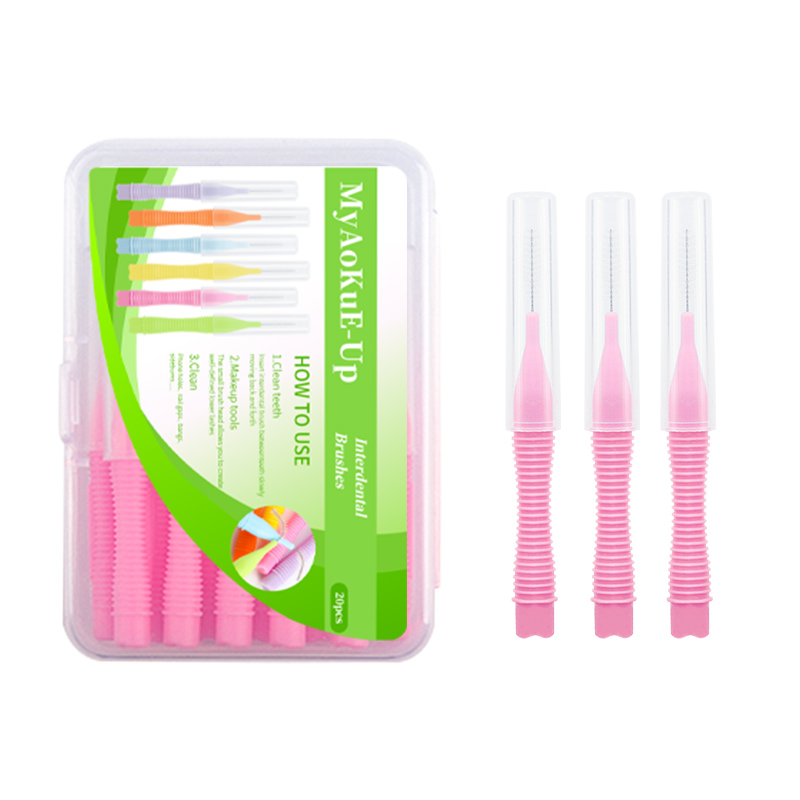 20 piezas Pro herramientas desechables para pestañas, microcepillos flexibles para maquillaje de cejas, artículos esenciales para salón, Kit de belleza higiénico: Beige