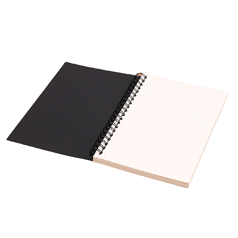 LOLO Black Khaki Sketchbook Spiral Drawing Notebook Inner Blank White Art Paper Notebook Painting Writing: D