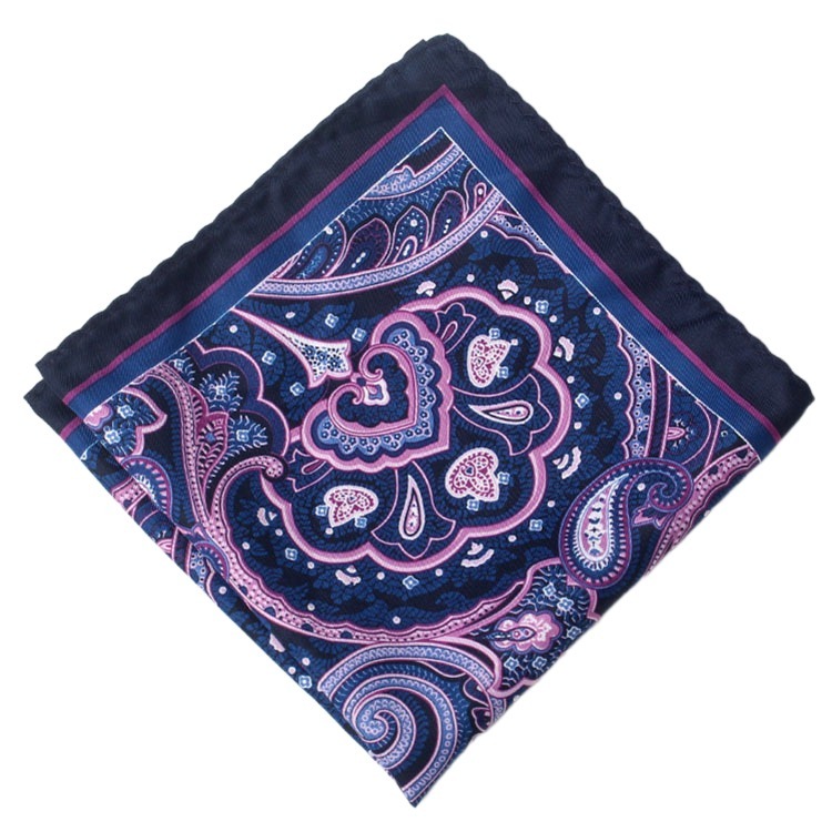 Pañuelo cuadrado de seda de rayón para hombre, pañuelo de Cachemira con estampado de lunares, Floral, a la , clásico, para de boda, 32cm: 8