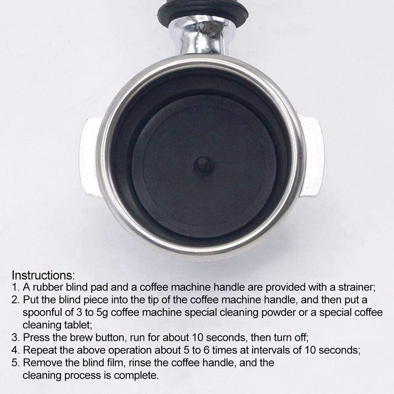 10pcs/set Semi-automatic Coffee Cleaning Pad Blind Filter Bowl Leather Pad Clean Blind Slice 50mm Disk Coffee Maker Parts