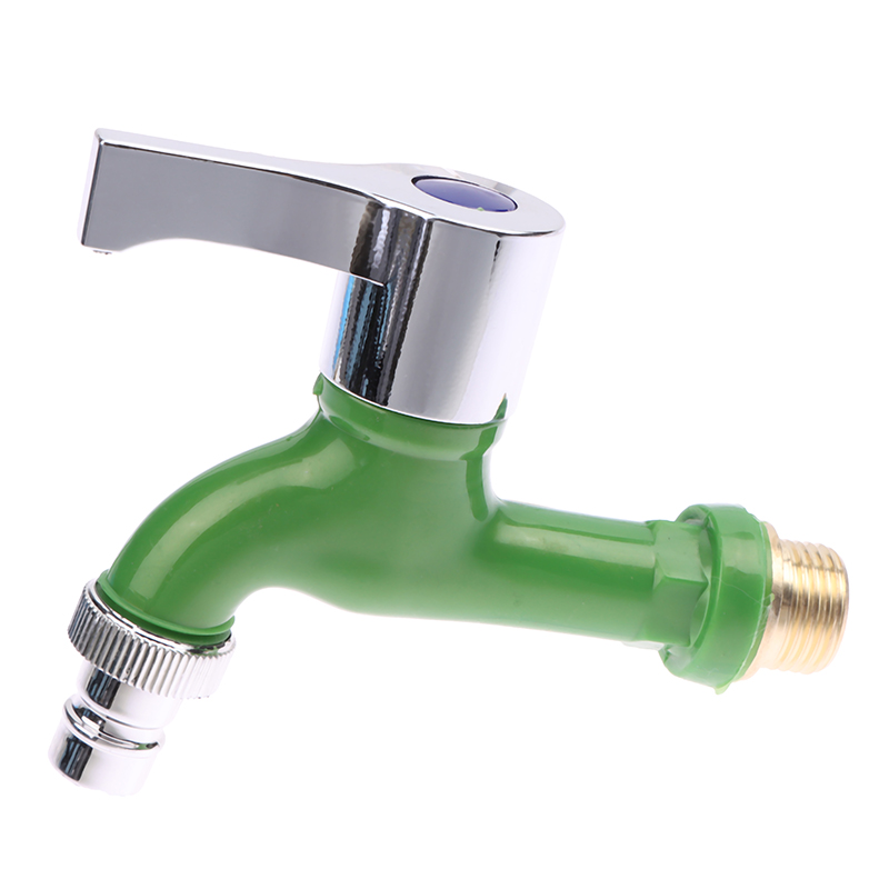 Garden Balcony Water Tap 1/2" Male Thread Washing Machine Faucet Wall Mount Plastic Water Hose Quick Connector: light yellow