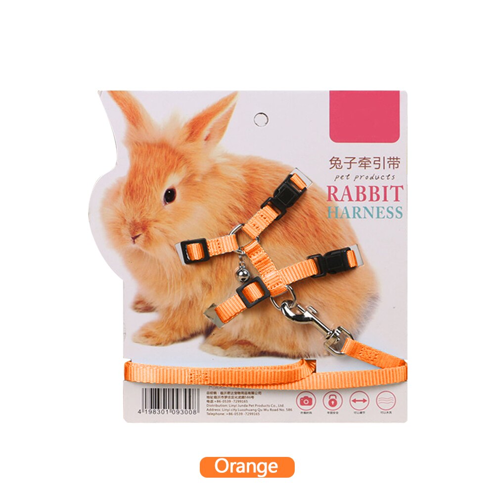 Polyester Adjustable 8shaped Soft Rabbit Harness Leash Guinea Pig Lead Rope Pet Chinchilla Leash Small Pet Traction Rope Running: Orange 2