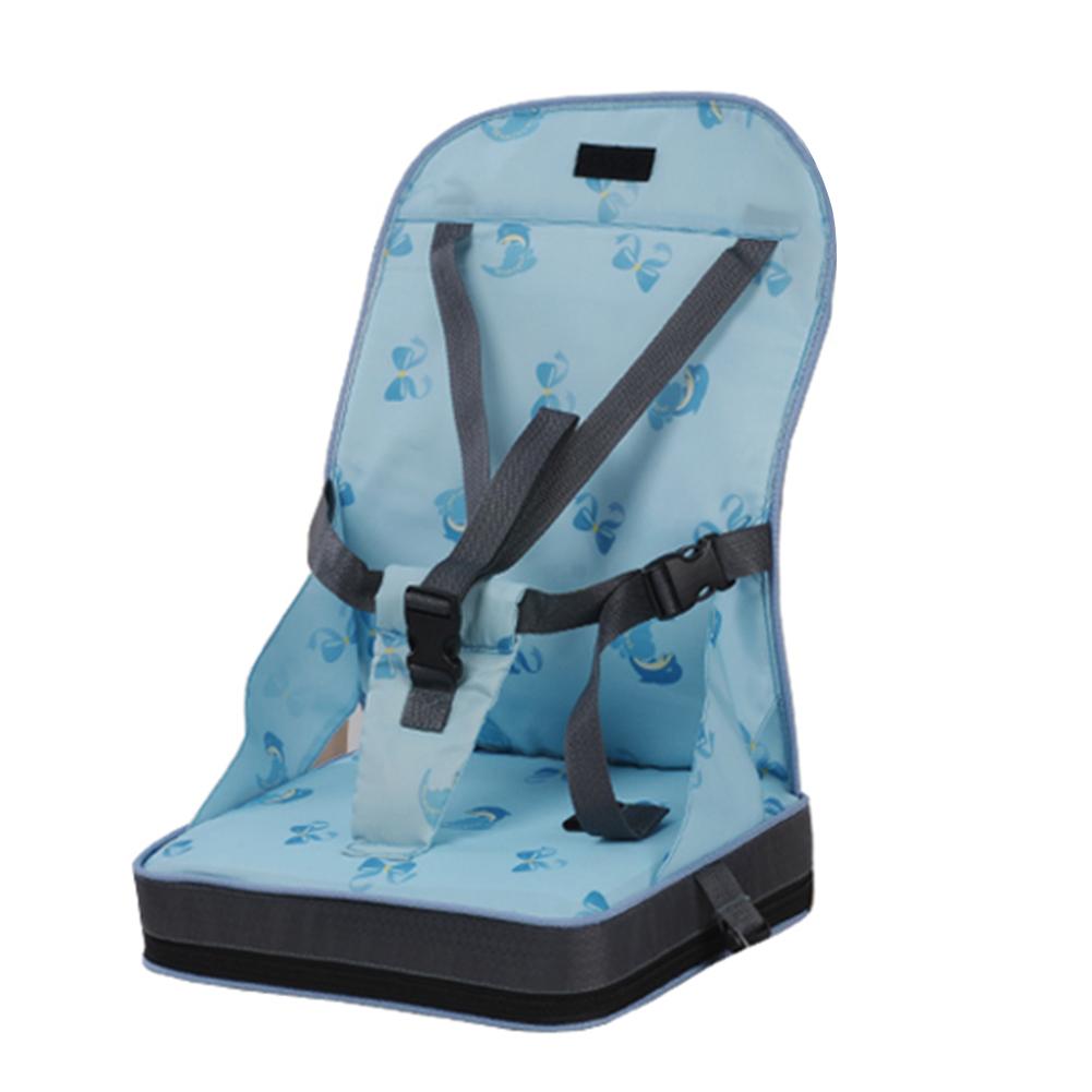 Baby spisestol taske bærbar stol bærbar taske bib mumie taske rejse foldbar sikkerhedssele fodring høj stol: Blå