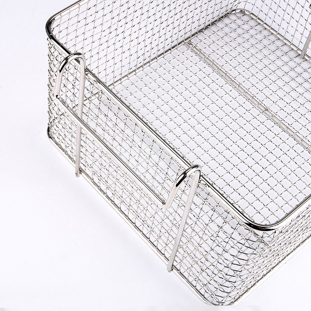 Stainless Steel Frying Basket Detachable Plastic Handle Fryer Kitchen Tool Fry Basket Strainer Stainless Steel