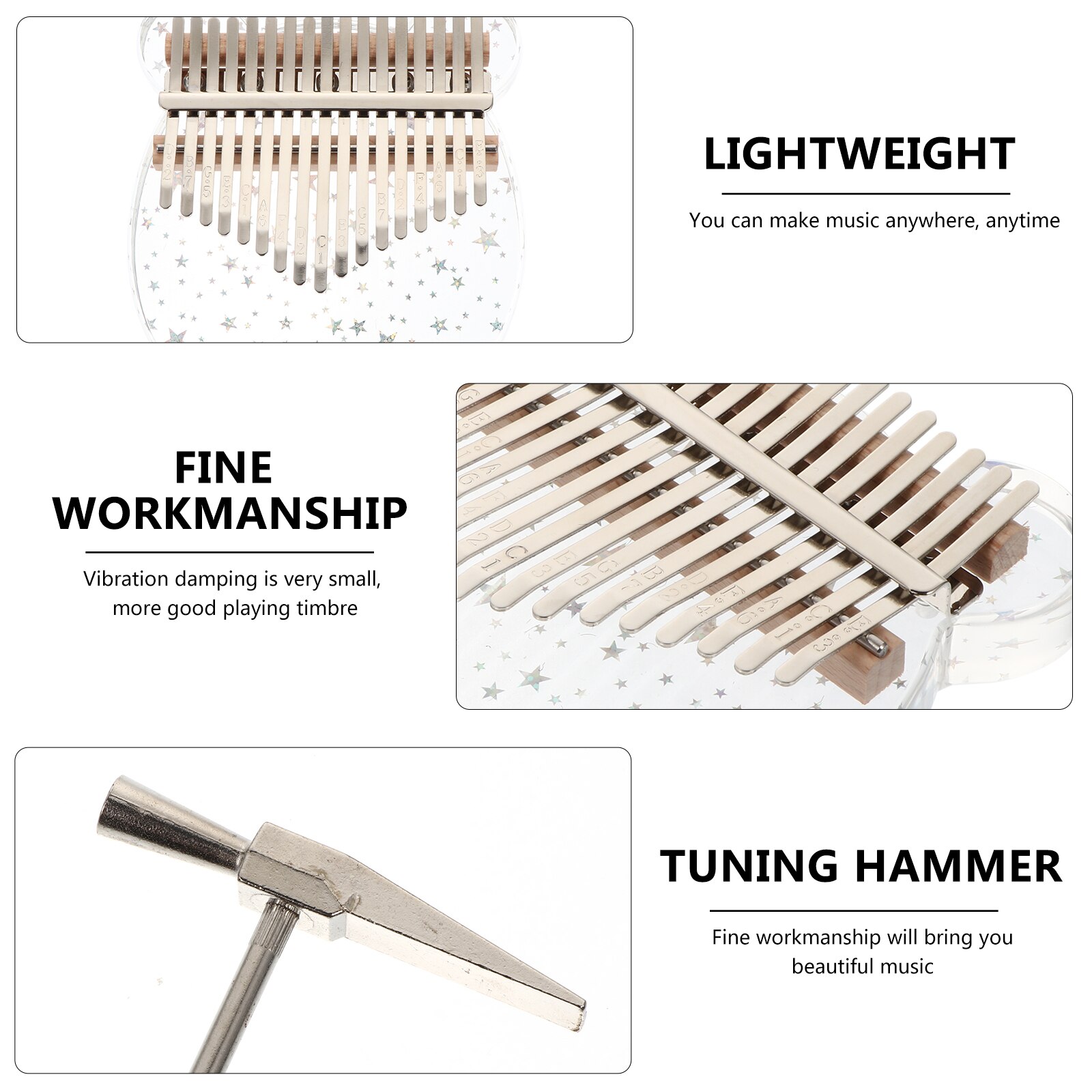 1 Set Mini Kalimba Piano Thumb Piano Mini Kalimba Musical Instrument