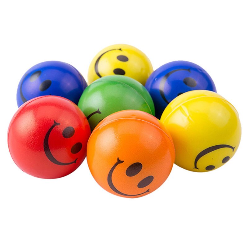 5 pz/lotto 6.3cm sorriso viso schiuma palla spremere palla antistress giocattolo mano polso esercizio PU palle giocattolo per bambini